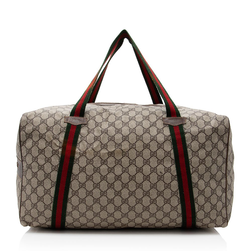 Gucci Vintage GG Plus Web Duffel Bag | AlmaBagz