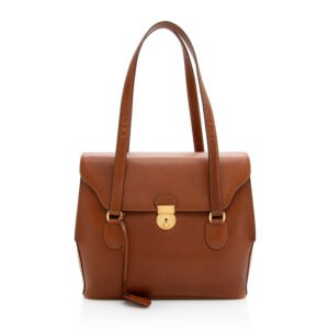 Gucci Vintage Leather Push Lock Satchel - FINAL SALE | AlmaBagz