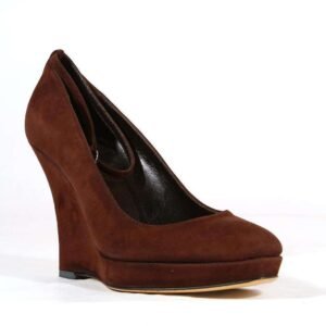 Gucci Women's Designer Shoes Brown Suede Wedge Heel 163342 (GGW1548) | AlmaBagz