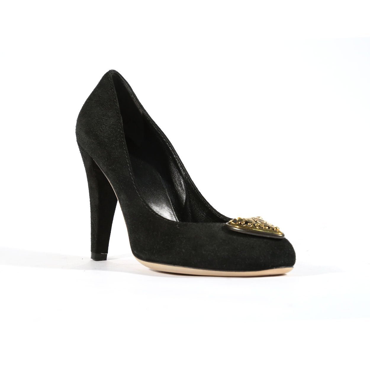 Gucci Women's Shoes Brown Suede & Napa Logo Pumps (GGW1561) | AlmaBagz