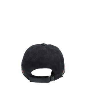 Gucci Black Web GG Medium Baseball Hat | AlmaBagz