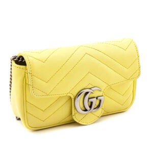 Gucci Banana Calfskin Matelasse Super Mini GG Marmont Bag | AlmaBagz