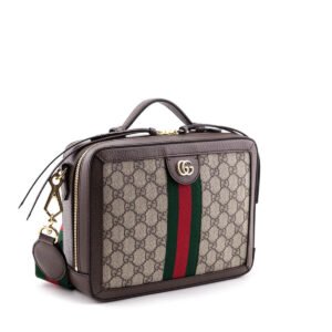Gucci Beige GG Supreme Small Ophidia Top Handle Bag | AlmaBagz