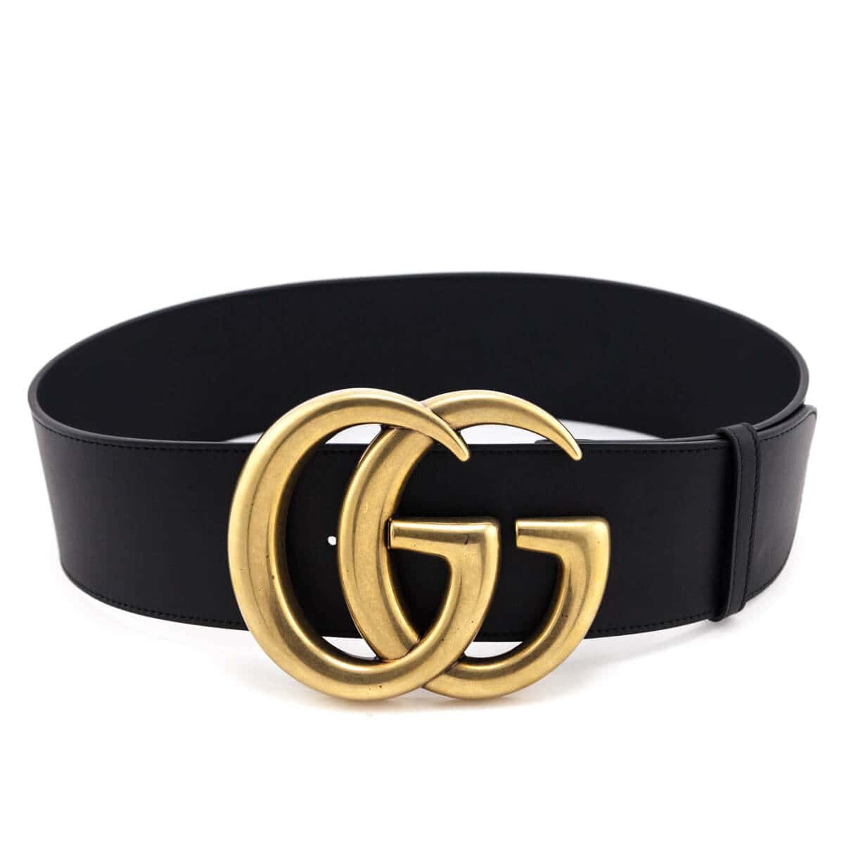 Gucci Black Extra Wide Double G Waist Belt Size M | AlmaBagz