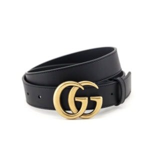 Gucci Black Leather Double G Belt | AlmaBagz
