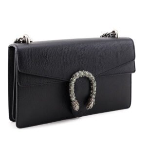 Gucci Black Pebbled Calfskin Small Dionysus Shoulder Bag | AlmaBagz