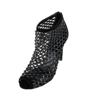 Gucci Black Suede & Leather Caged Peep Toe Booties Size US 10 | EU 40 | AlmaBagz