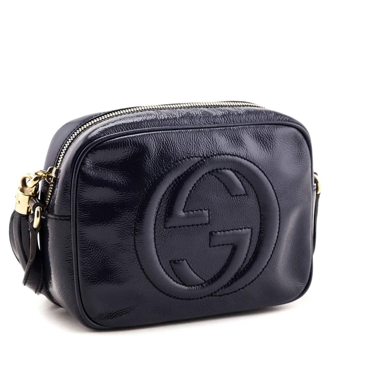 Gucci Blue Patent Soho Disco Bag | AlmaBagz