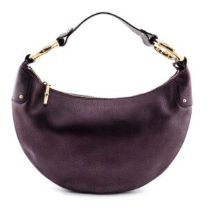 Gucci Burgundy Metallic Medium Bamboo Ring Hobo | AlmaBagz