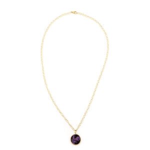 Gucci 18K Gold Sugilite Flora St.Tropez Pendant Necklace | AlmaBagz