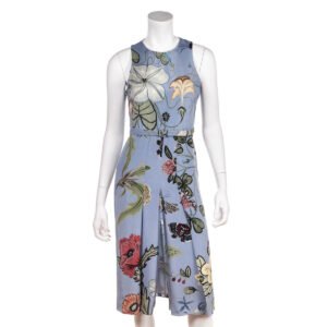 Gucci Pale Blue Floral Silk Kris Knight Dress Size XXS | IT 38 | AlmaBagz