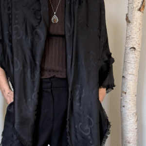 GUCCI Giant GG Scarf Wool Silk Black | AlmaBagz