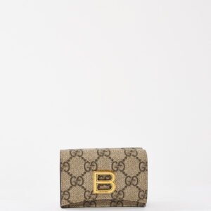 Gucci x Balenciaga The Hacker Project GG Supreme Coated Canvas Compact Wallet | AlmaBagz