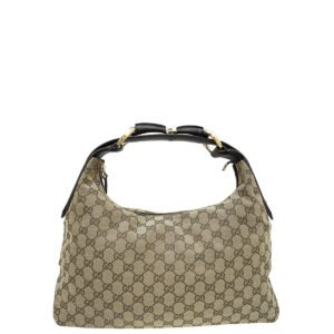 Gucci Ebony GG Horsebit Hobo Bag | AlmaBagz