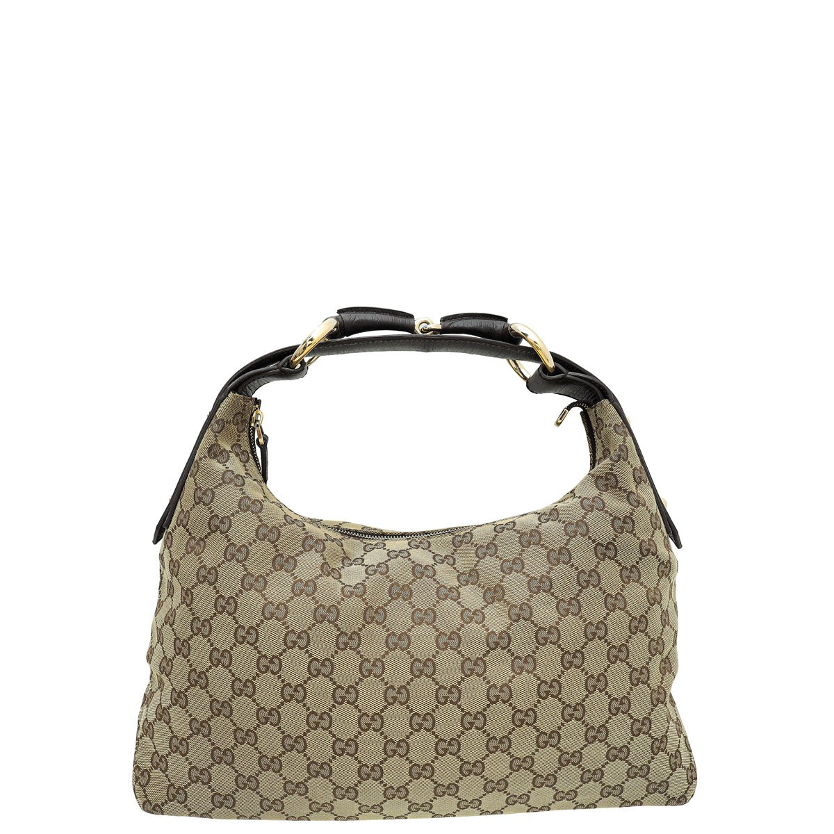 Gucci Ebony GG Horsebit Hobo Bag | AlmaBagz