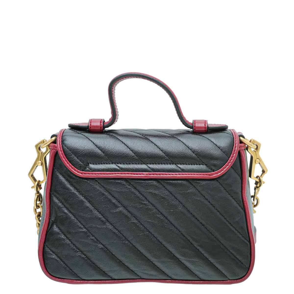 Gucci Bicolor GG Marmont Torchon Top Handle Mini Bag | AlmaBagz