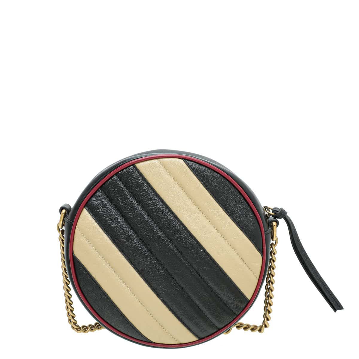 Gucci Bicolor GG Marmont Mini Round Bag | AlmaBagz