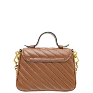 Gucci Brown Matelasse Diagonal GG Marmont Mini Top Handle Bag | AlmaBagz