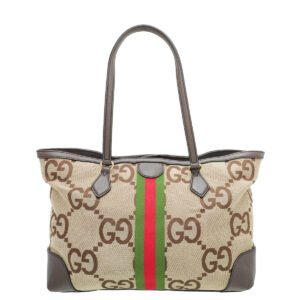 Gucci Ebony Jumbo GG Ophidia Medium Tote Bag | AlmaBagz