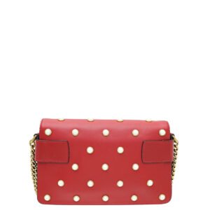 Gucci Red Pearl Studded Mini Queen Margaret Broadway Shoulder Bag | AlmaBagz