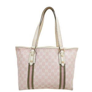 Gucci Pink GG Web Jolicoeur Tote Bag | AlmaBagz
