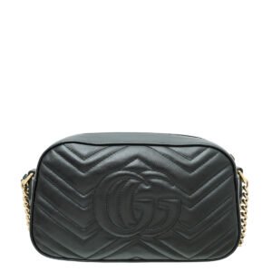 Gucci Black GG Marmont Animal Studs Small Shoulder Bag | AlmaBagz