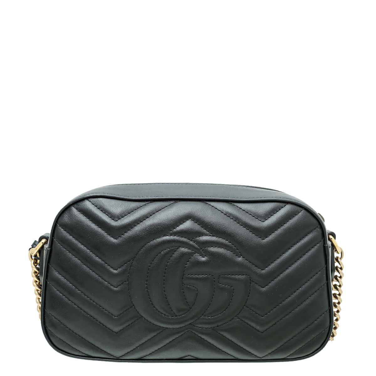 Gucci Black GG Marmont Animal Studs Small Shoulder Bag | AlmaBagz