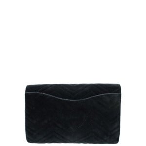 Gucci Black Velvet GG Marmont Clutch | AlmaBagz