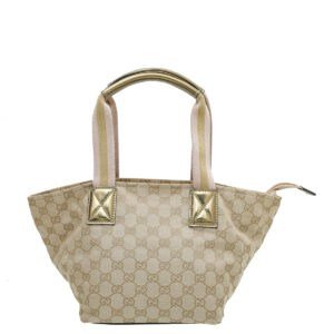 Gucci Bicolor GG Web Handle Bucket Small Tote Bag | AlmaBagz