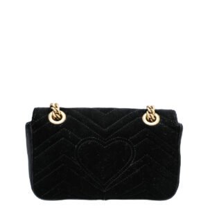 Gucci Black Velvet GG Marmont Mini Bag | AlmaBagz