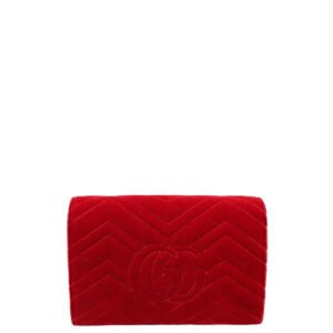 Gucci Red Velvet GG Marmont Mini Shoulder Bag | AlmaBagz