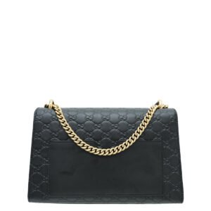 Gucci Black Guccissima Padlock Medium Bag | AlmaBagz