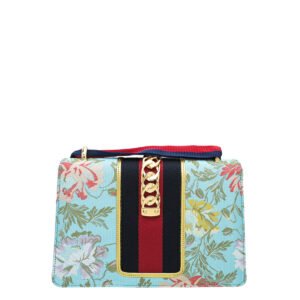 Gucci Light Blue Sylvie Garden Medium Shoulder Bag | AlmaBagz