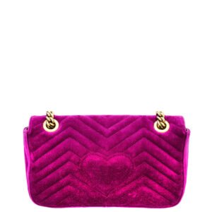 Gucci Violet Velvet GG Marmont Small Bag | AlmaBagz