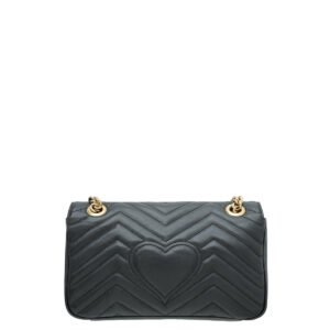 Gucci Black GG Marmont Small Flap Bag | AlmaBagz