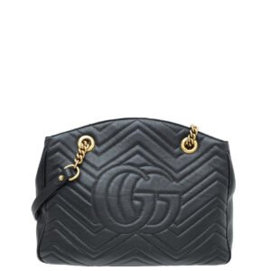 Gucci Black GG Marmont Open Tote Medium Bag | AlmaBagz