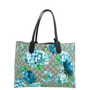 Gucci Bicolor GG Supreme Blooms Medium Reversible Tote Medium Bag | AlmaBagz