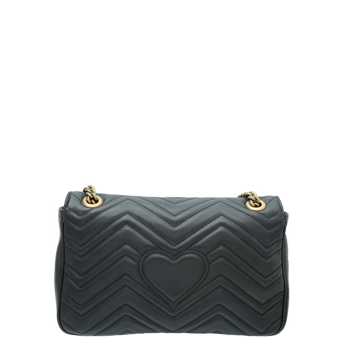 Gucci Black GG Marmont Medium Bag | AlmaBagz