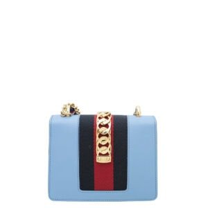 Gucci Blue Sylvie Mini Chain Flap Bag | AlmaBagz