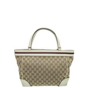 Gucci Bicolor GG Web Medium Mayfair Tote Bag | AlmaBagz