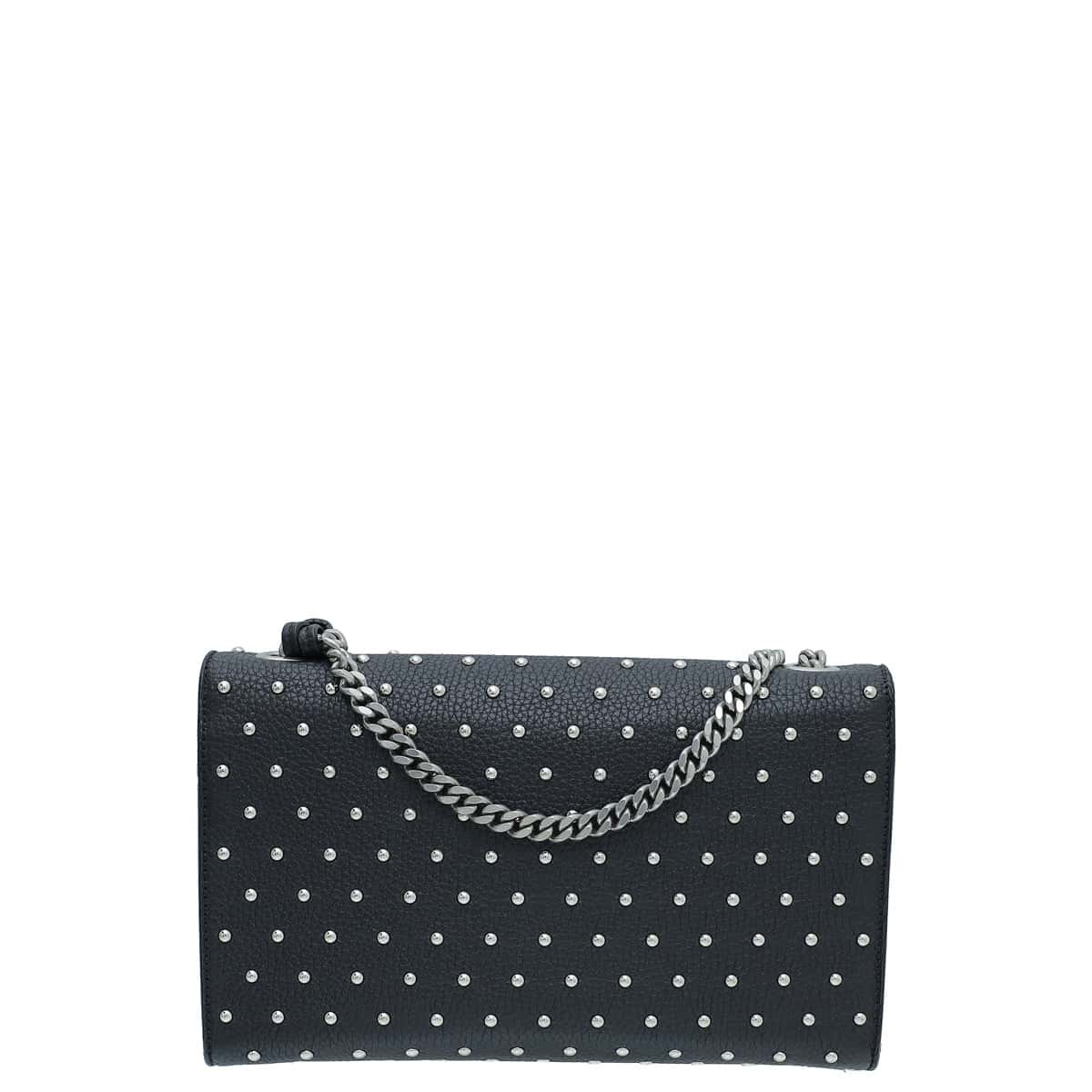 Gucci Black Studded Miss Bamboo Flap Bag | AlmaBagz