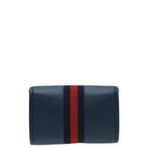 Gucci Navy Blue Rajah Web Mini Flap Shoulder Bag | AlmaBagz