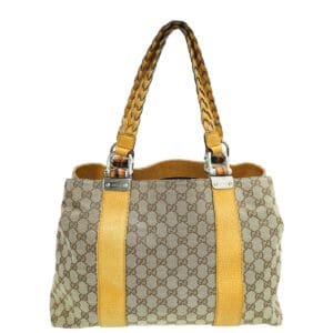 Gucci Bicolor GG Bamboo Bar Medium Tote Bag | AlmaBagz