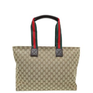 Gucci Ebony GG Web Diaper Large Tote Bag | AlmaBagz