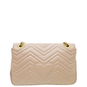 Gucci Dusty Pink GG Marmont Matelasse Medium Shoulder Bag | AlmaBagz