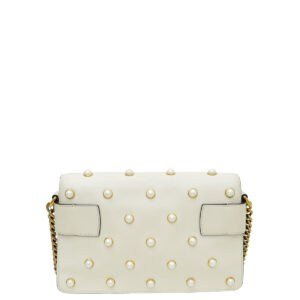 Gucci Cream Pearl Studded Mini Queen Margaret Broadway Shoulder Bag | AlmaBagz