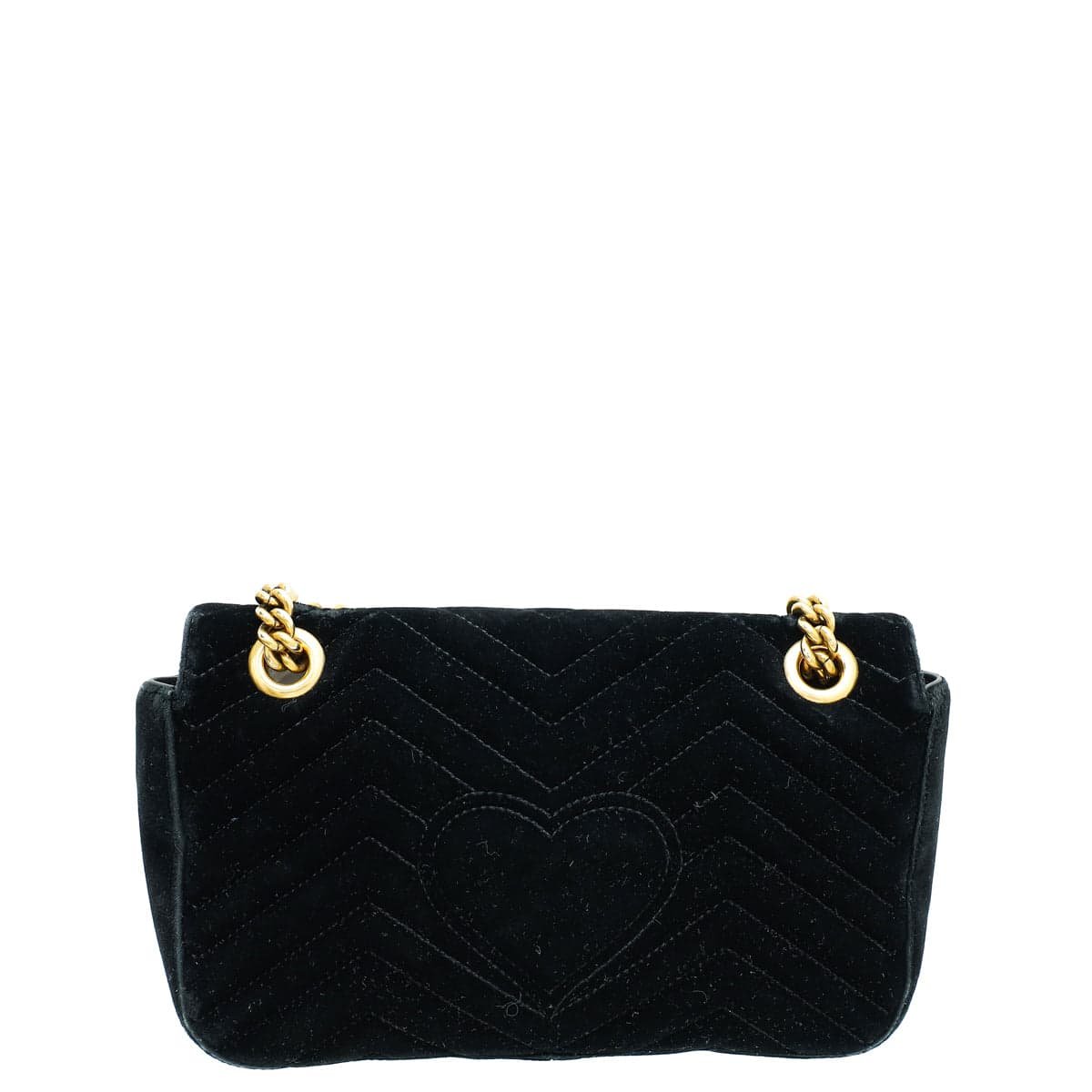 Gucci Black GG Marmont Velvet Small Shoulder Bag | AlmaBagz