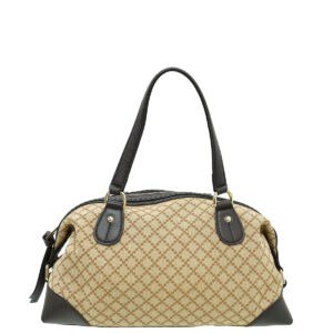 Gucci Brown Diamante Braided Satchel Bag | AlmaBagz