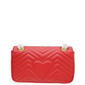 Gucci Red GG Marmont Small Shoulder Bag | AlmaBagz