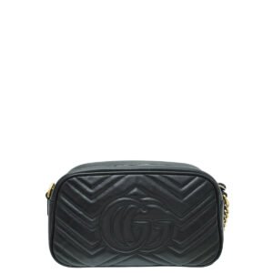 Gucci Black GG Marmont Small Camera Bag | AlmaBagz
